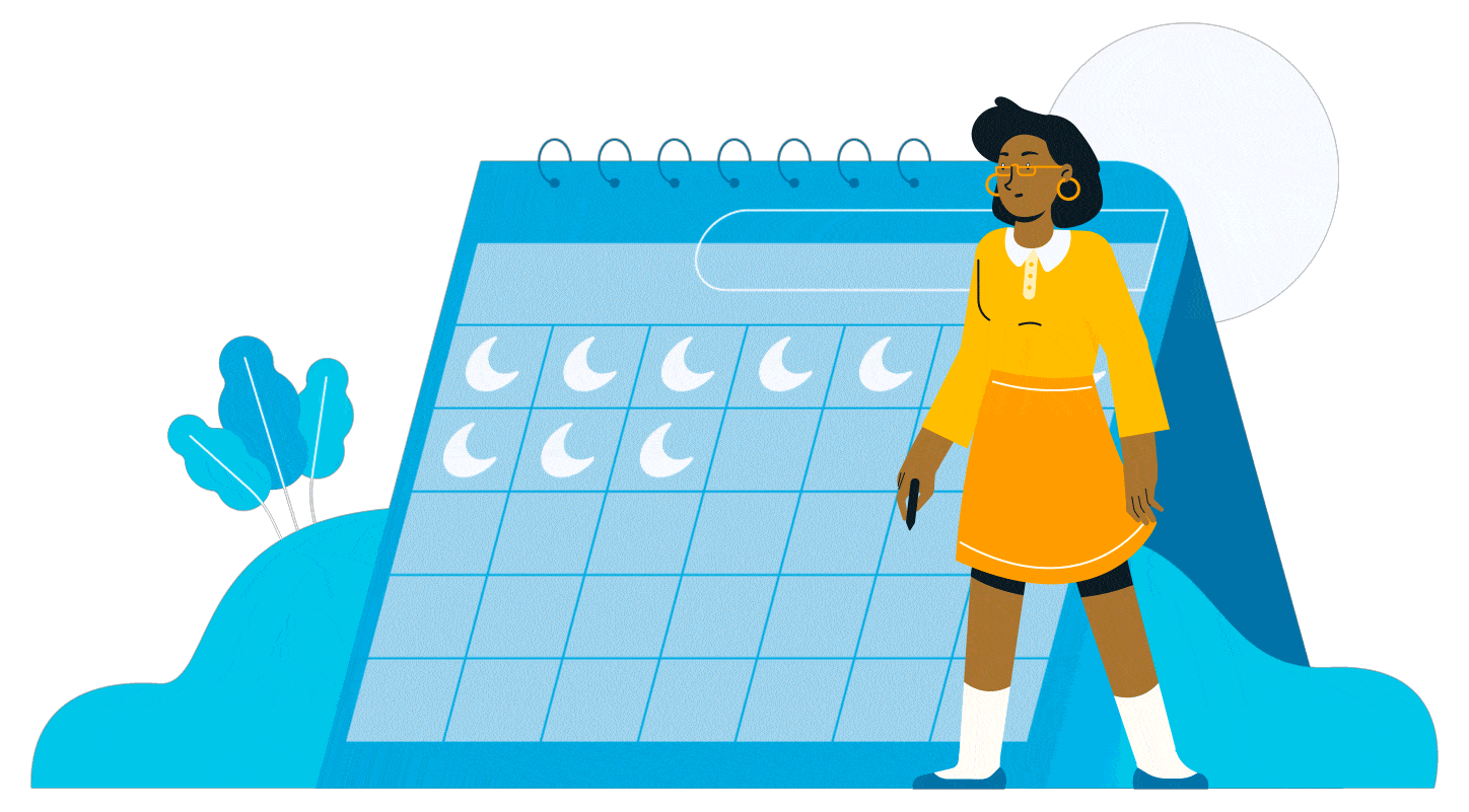 Illustration of person marking days on a calendar